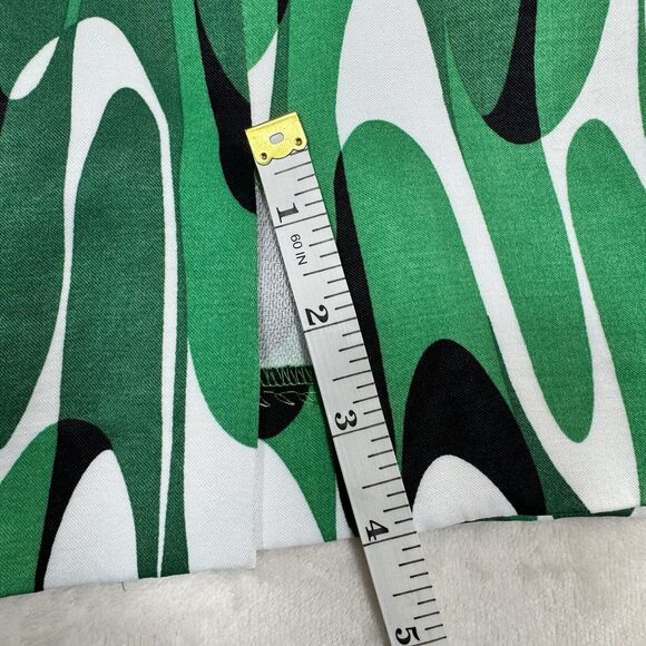 ZARA Abstract Print Mini Skirt Size Small Side Zip Mod Retro White Black Green - Picture 5 of 8
